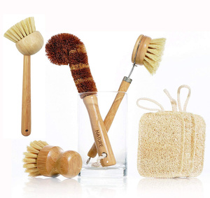 2026 Household Washing Dish Pot Scrub Brush <strong>Wood</strong> Bamboo Kitchen <strong>Cleaning</strong> Brush <strong>Set</strong> for Home - Product Image 2