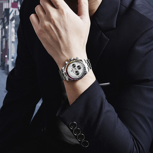Montre chronographe à quartz Pagani Design pour homme, bracelet en acier inoxydable, étanche 100 m, PD-1644 - Product Image 3