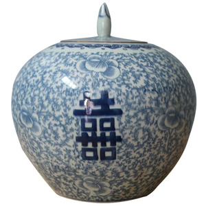 Casa giardino interno <span class=keywords><strong>plastica</strong></span> decorativo a buon mercato vaso rotondo di lusso cinese blu e bianco fioriera smaltata <span class=keywords><strong>vasi</strong></span> per lampade in ceramica - Product Image 6