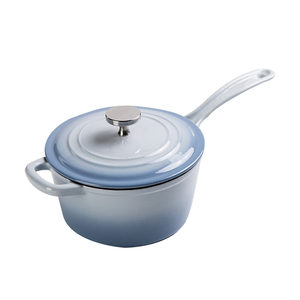 <span class=keywords><strong>Casserole</strong></span> en fonte émaillée résistante à la chaleur avec logo personnalisé de haute qualité, pot à lait avec longue poignée, compatible gaz et <span class=keywords><strong>induction</strong></span> - Product Image 2