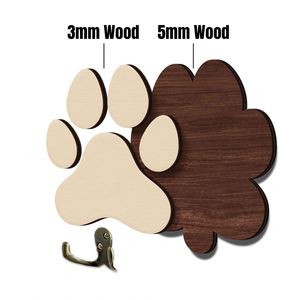 Custom Dog Leash Holder with Engraved Name and Icon, Personalized Wooden Paw Hook for <b>Wall</b>, Accessories Organizer - Product Image 3