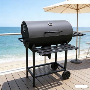 Barbacoa de acero inoxidable comercial para exteriores, tipo Kamado, con mesa, para cocina exterior, ahumador y parrilla de carbón, diseño Donut Boat - Product Image 6