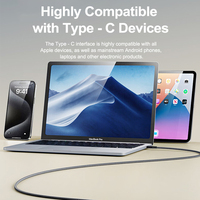 Cable USB4/Thunderbolt 5 de Carga Rápida con Atracción Magnética de 1M, Macho a Macho, Carcasa de Aluminio, Malla de Algodón, 16K80G, Cable USB-C