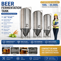 Cuve de fermentation de bière conique en acier inoxydable 200l 500L 10000l Cuve de fermentation de bière à enveloppe Équipement de fermentation de bière