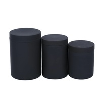 Conteneur de poudre givré et poli de 10oz Pot de puissance de Protien Pot de capsule en plastique noir vide