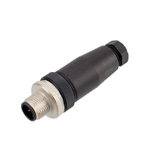 M12 Copper Plated Nickel Straight Angled <strong>Assembled</strong> S <strong>Code</strong> Type Male Female PG9 PG11 Metal Power Connectors <strong>2</strong> 3 4 Pins IP68 Rated - Product Image 1