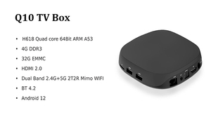 Iatv Q10 Android 12 TV Box Allwinner h618 Quad Core 4K <span class=keywords><strong>Video</strong></span> bt4.2 bằng giọng nói điều khiển từ xa wifi6 bằng giọng nói phương tiện truyền thông Máy nghe nhạc Set Top Box OTT - Product Image 2