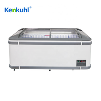 Réfrigérateur coffre ouvert Kenkuhl pour supermarché, vitrine commerciale, congélateur coffre AHT, double îlot, en PVC, professionnel
