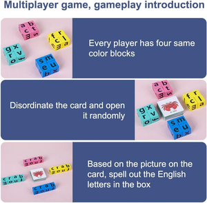 26 alfabeto Montessori in legno puzzle inglese giochi <span class=keywords><strong>di</strong></span> <span class=keywords><strong>parole</strong></span> ortografia giocattoli educativi per l'apprendimento dei bambini - Product Image 4