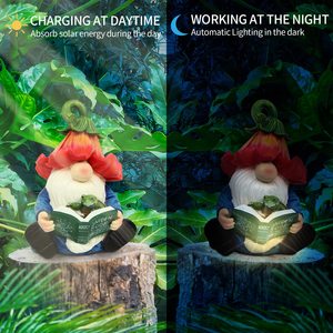 Vườn Gnome bức tượng nhựa Gnome bức tượng ôm rùa năng lượng mặt trời đèn Led ngoài trời mùa hè trang trí cho sân vườn trang trí - Product Image 6