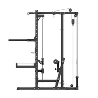 Rack de musculation multifonctionnel Leadman Smith Machine professionnel avec poulie latérale à faible charge, système de poulies en acier unisexe
