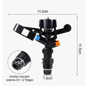 Aspersor <span class=keywords><strong>de</strong></span> Impacto Circular <span class=keywords><strong>de</strong></span> Plástico <span class=keywords><strong>de</strong></span> 1/2\" Macho 5022, Tipo Espiga, <span class=keywords><strong>para</strong></span> Sistemas <span class=keywords><strong>de</strong></span> Riego Agrícola - Product Image 1