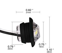 Feux de gabarit latéraux ronds 3LED 3/4 pouces étanches pour remorque, feux de dégagement avant et arrière pour camions, lampe d'avertissement, éclairage de remorque 12V/24V