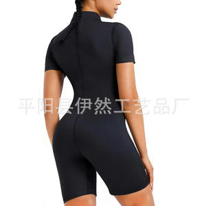 <span class=keywords><strong>Combinaison</strong></span> complète du corps Shapewear Sauna survêtement femmes perte de poids haute compression à manches courtes entraînement sweat chemises Body Shaper - Product Image 3