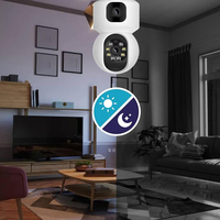 Offre Spéciale caméra de sécurité à domicile 4mp HD vidéo WiFi intelligent intérieur détecteur de suivi de mouvement Vision nocturne double objectif caméra sans fil