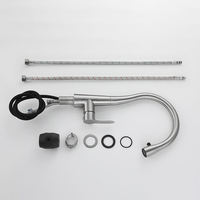 Robinet de cuisine haut de gamme Chrome 304 acier inoxydable brossé rotatif robinet d'évier d'eau chaude et froide robinet d'évier de cuisine