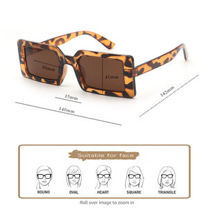 نظارات شمسية أنيقة مصممة للرجال والنساء بإطارات مربعة وشفافة وصغيرة مستطيلة الشكل بتصميم من بائعي الموضة نظارات شمسية - Product Image 4