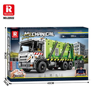 Set di Costruzioni 4 Veicoli per Riciclo Rifiuti in Plastica Verde, Modellino di Camion Telecomandato OEM, Camion della Spazzatura RC - Product Image 5