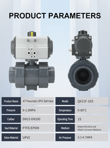 วัสดุพีวีซีเกรดเคมีชนิดบอลคู่แบบนิวเมติก UPVC ความบริสุทธิ์สูง ปราศจากสิ่งเจือปน สำหรับสารเคมี - Product Image 6