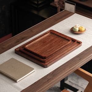 Plateau rectangulaire pliable en bois de bambou poignée de Style chinois service à un niveau pour la maison salle à manger <span class=keywords><strong>cuisine</strong></span> pour gâteau eau salle de bain - Product Image 4