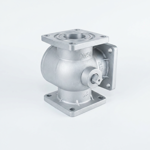 OEM Aluminum Three Way Ball DN50 DN80 Square Flange <b>PTFE</b> Sealed for Truck System KTQ41-10F Square Flange Ball + Aluminum A - Product Image 3
