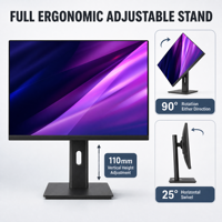 Ordinateurs tout-en-un N-S 22 24 pouces à cadre ultra-fin, rotation à 90 degrés, élévation de 110 mm, écran tactile, DDR4 32 Go, SSD 2 To, Windows 11 AIO