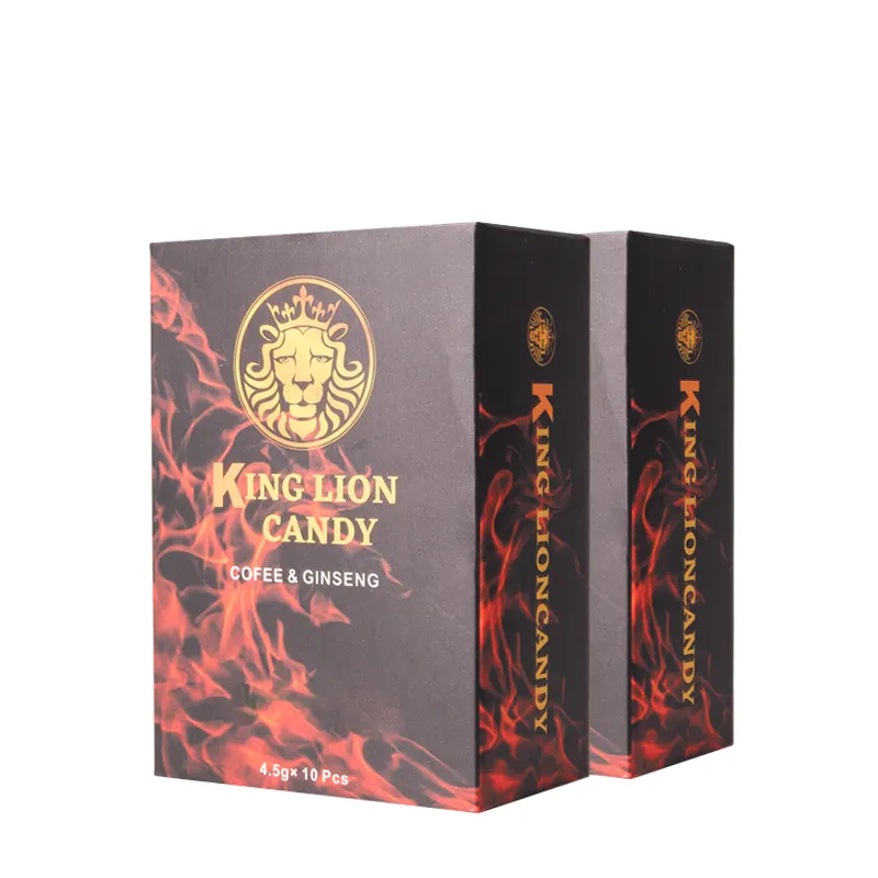 OEM Custom Energy Candy Vitalität Nahrungs ergänzungs mittel bieten Energie Lion King Candy mit Kaffee-Ginseng-Extrakt