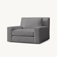 Fauteuil d'appoint élégant en tissu texturé brun foncé, siège large et confortable, fauteuil lounge luxueux, canapé individuel rembourré pour hall d'hôtel, villa