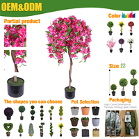 Arbres artificiels en plastique résistant aux UV, écologiques et durables, de type Milan Topiary, à trois boules, en pot pour l'intérieur, fabriqués par RUOPEI ODM OEM.