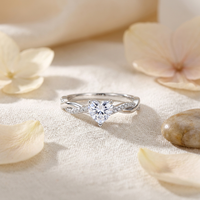 Bague ZG romantique torsadée à double anneau avec cœur en zircon cubique, pavé étincelant, en laiton plaqué rhodium pour femme