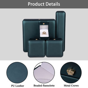 Mini scatola regalo di gioielli braccialetto braccialetto ciondolo orecchino anello <span class=keywords><strong>collana</strong></span> in pelle PU scatole di gioielli personalizzate scatola di imballaggio Set con Logo - Product Image 5