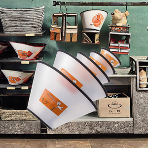 7 Größen Anti-Biss-Kegel aus massivem Kunststoff mit Spitzen band dekoration Elizabethan Collar für die Erholung von Hunden für Katzen nach der Operation - Product Image 3