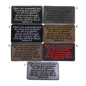 Patch brodé à scratch avec citation biblique de Josué 1:9 du Vieil <span class=keywords><strong>Testament</strong></span>, motif morale biblique - Product Image 2