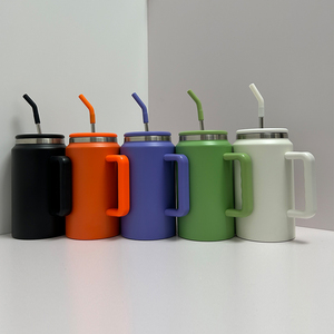50oz /1500ml <b>Large</b> Capacity Vacuum Insulated Car <b>Cup</b> Stainless Steel Tumbler with Handle & Straw Lid Custom Logo - Product Image 2