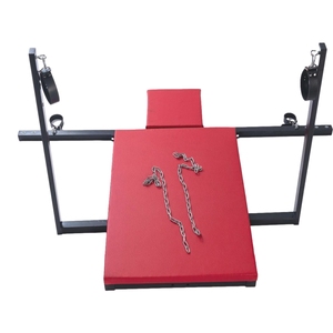 Lit BDSM pliable en bois premium avec combo de menottes et machine à godemiché silencieuse pour jeu érotique adulte, outil de punition - Product Image 1
