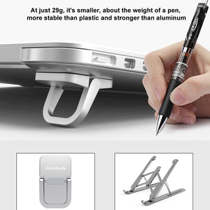 Soporte Invisible portátil para ordenador portátil, <span class=keywords><strong>Mini</strong></span> almohadilla de refrigeración de aleación de Zinc, montaje para teclado, soporte ergonómico para escritorio, 2 uds. - Product Image 2