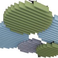 Plafond Acoustique Décoratif en Fibre de Polyester de Haute Qualité, Design Moderne Personnalisé, Écologique, pour Appartement et Bureau