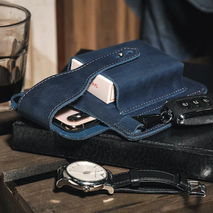 Handmade Leather <strong>Cell</strong> <strong>Phone</strong> Holster Genuine Leather Mobile <strong>Phone</strong> Case <strong>Phone</strong> Hanging Belt <strong>Bag</strong> - Product Image 5