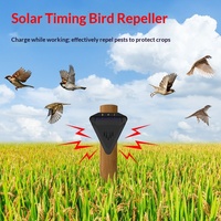 Répulsif Solaire Anti-Oiseaux Noir pour Extérieur – Protection Sans Fil pour Balcons, Vergers et Jardins Potagers