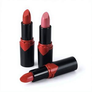 Private Label Natural <b>Lip</b> Plumping Vegan <b>Lip</b> <b>Gloss</b> Base with Black <b>Red</b> Heart Peach Round Buckle for Daily Makeup por mayor - Product Image 1
