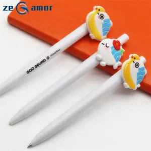 Zeamor Pluma-Bolígrafo profesional de PVC suave 3d, Logo de marca, bolígrafo de Gel kawaii japonés de Corea para estudiantes