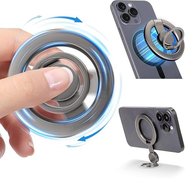 New Trending Magnetic Foldable Phone Grip Gyroscope Ring Holder Metal Cell Phone Desk Kickstand Stand Holder