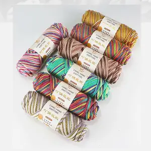 Fil de boule de pull pour bébé tricoté à la main de couleur mélangée 10% laine de chameau, 50% laine 40% fibre acrylique avec 100g de fil mélangé standard teint