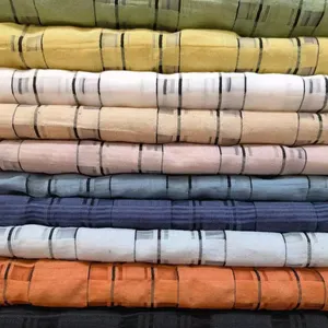 2022 New Design Breathable Crinkle Dobby Jacquard Fabric custom For Dress,Ladies' Shirt Blouses Fabric