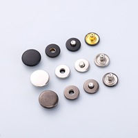 Kancing Logam Tersembunyi 4 Bagian, Bulat Polos, Warna Hitam, Emas, Perak, 9MM 10MM 12MM 14MM, 4 Lubang, Model Fancy untuk Pakaian