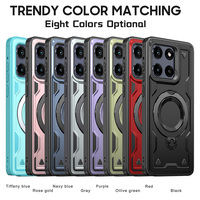 Étui de protection magnétique antichoc anti-traces de doigts en TPU+PC avec support rotatif à 360° pour Motorola MOTO Edge 60 Fusion Pro 5G 2025