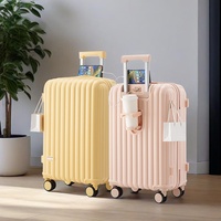 Valise multifonctionnelle 20 pouces pour étudiants, unisexe, haut de gamme, avec roulettes, légère, et serrure à combinaison intégrée.
