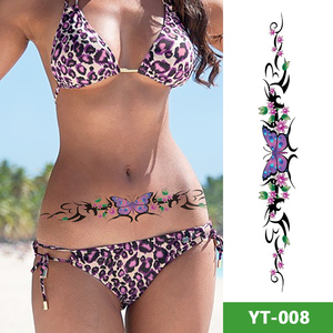 Low MOQ <strong>Tattoo</strong> Sticker Waist <strong>Ring</strong> <strong>Tattoo</strong> Long butterfly Flower Totem Creative Fashion Waterproof Belt Sticker