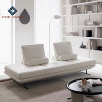 Canapé de salon design nouvelle France en tissu blanc avec dossier mobile