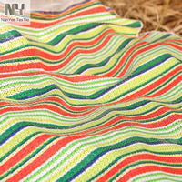 Tissu à paillettes Nanyee Textile, imprimé par sublimation, rayures colorées rouge, vert et jaune vif